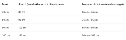chefauve riem maattabel