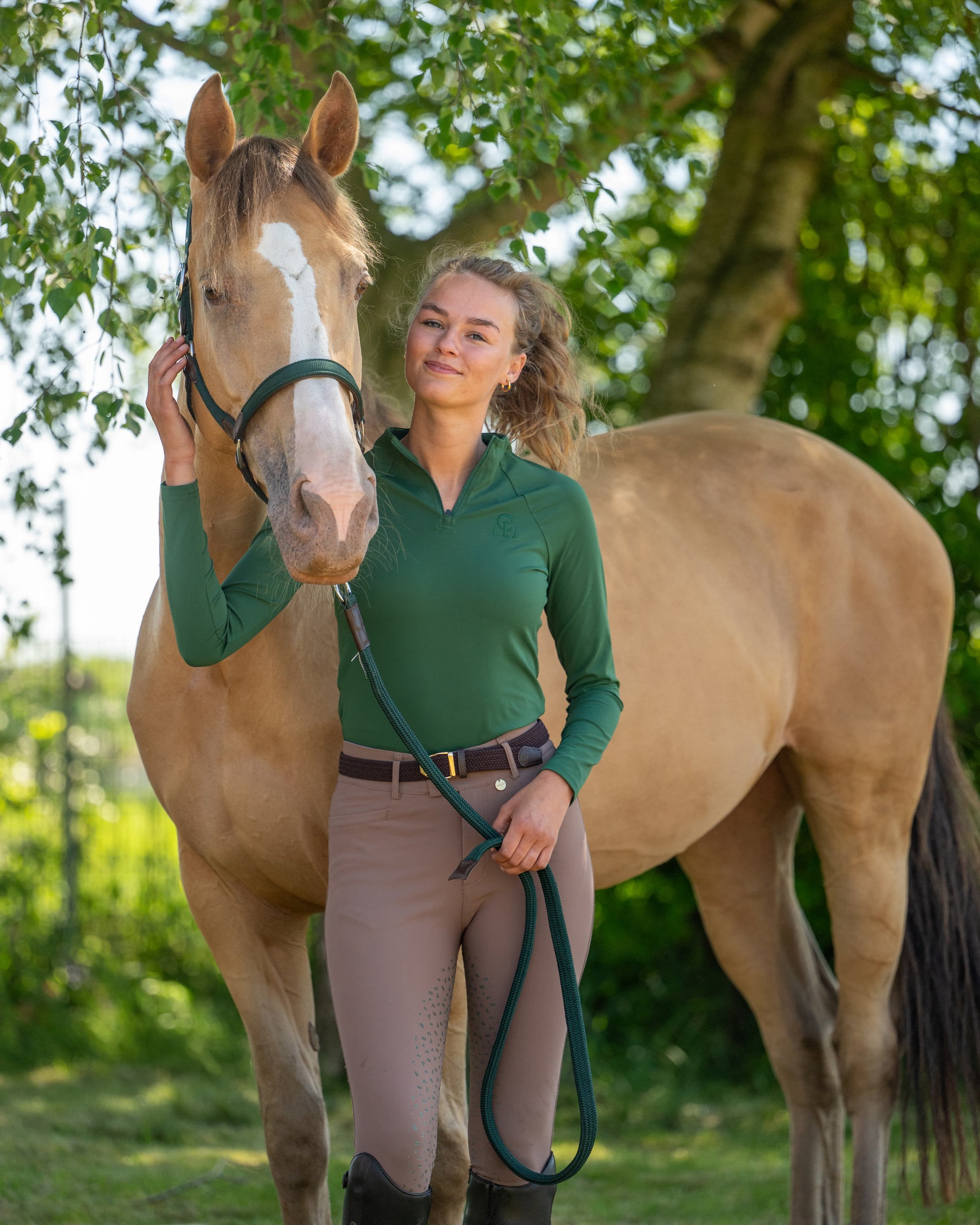 chefauve baselayer long sleeve deep green meisje met paard