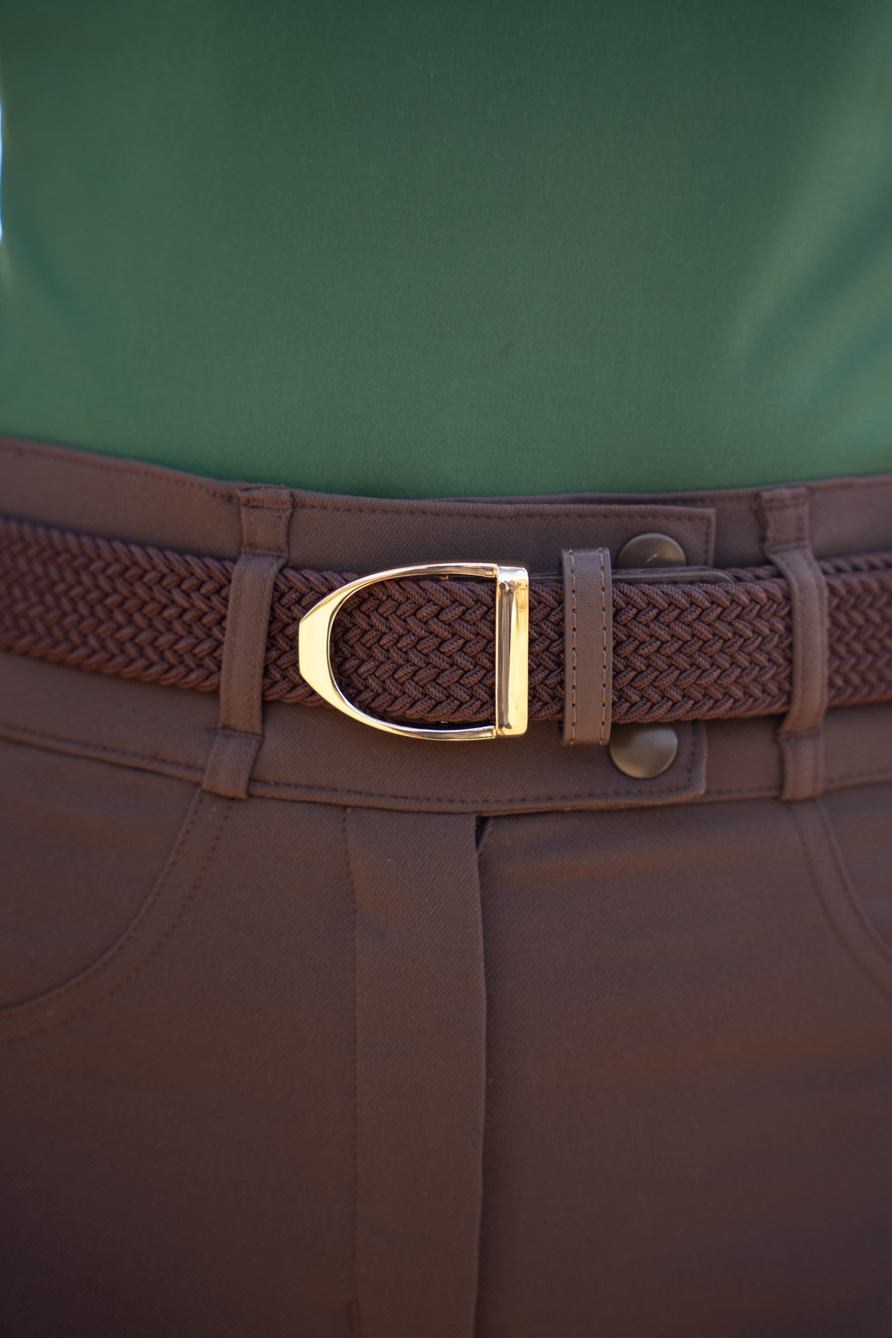 chefauve riem stretch bruin goud