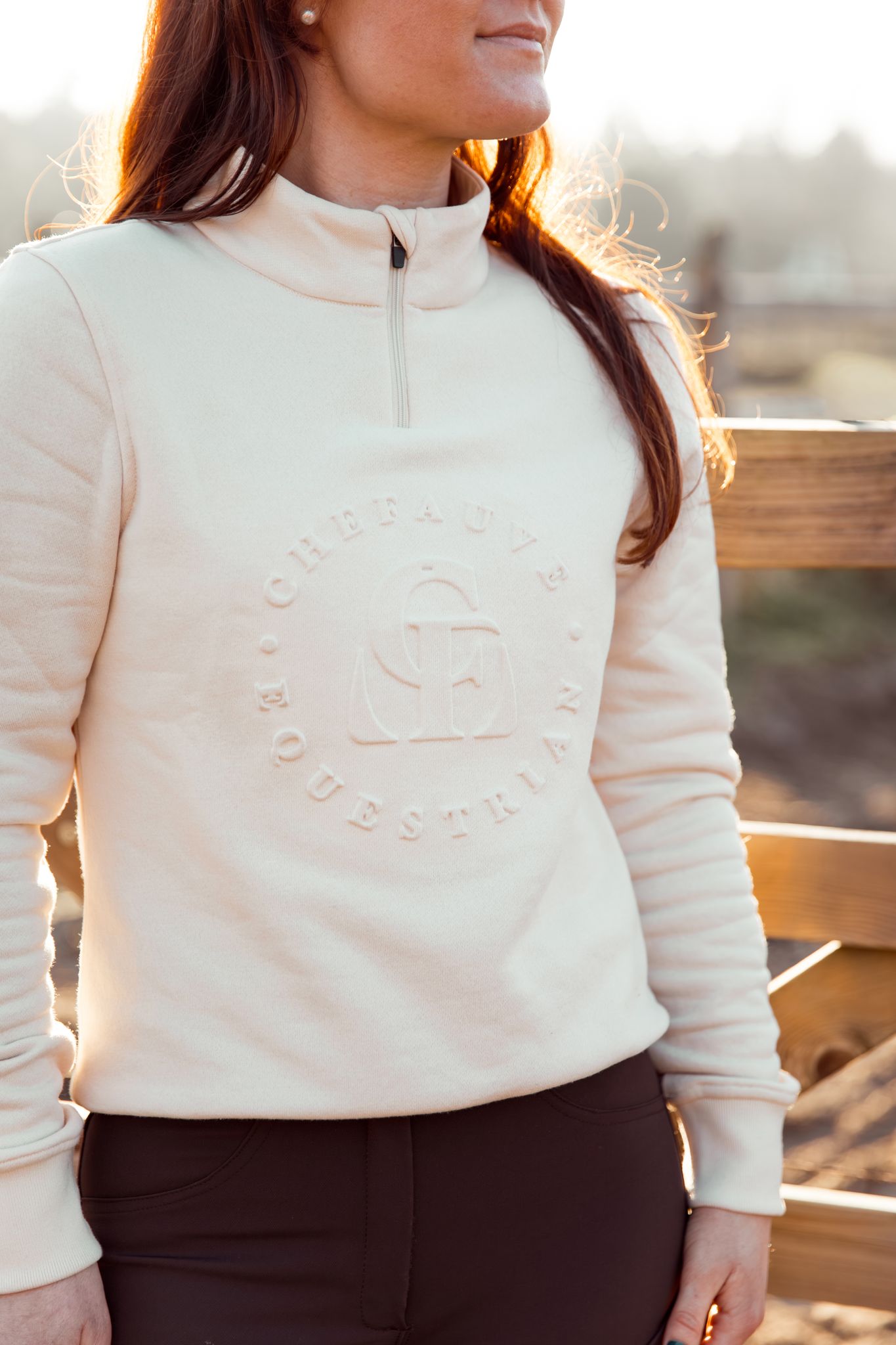 chefauve sweater light beige opdruk
