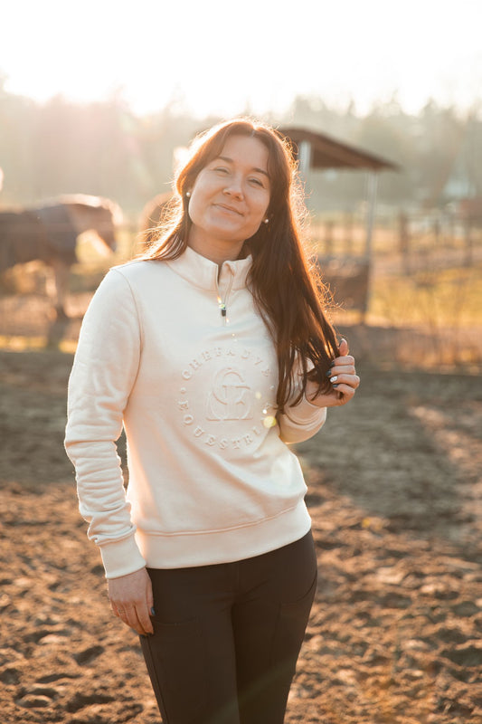 chefauve sweater trui light beige horse lifestyle